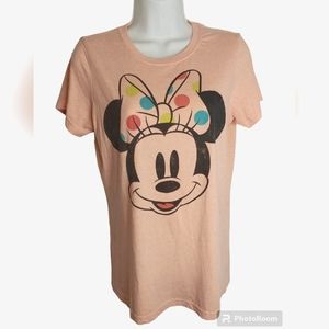 Disney Size L Minnie Mouse Pink in color polka dot bow